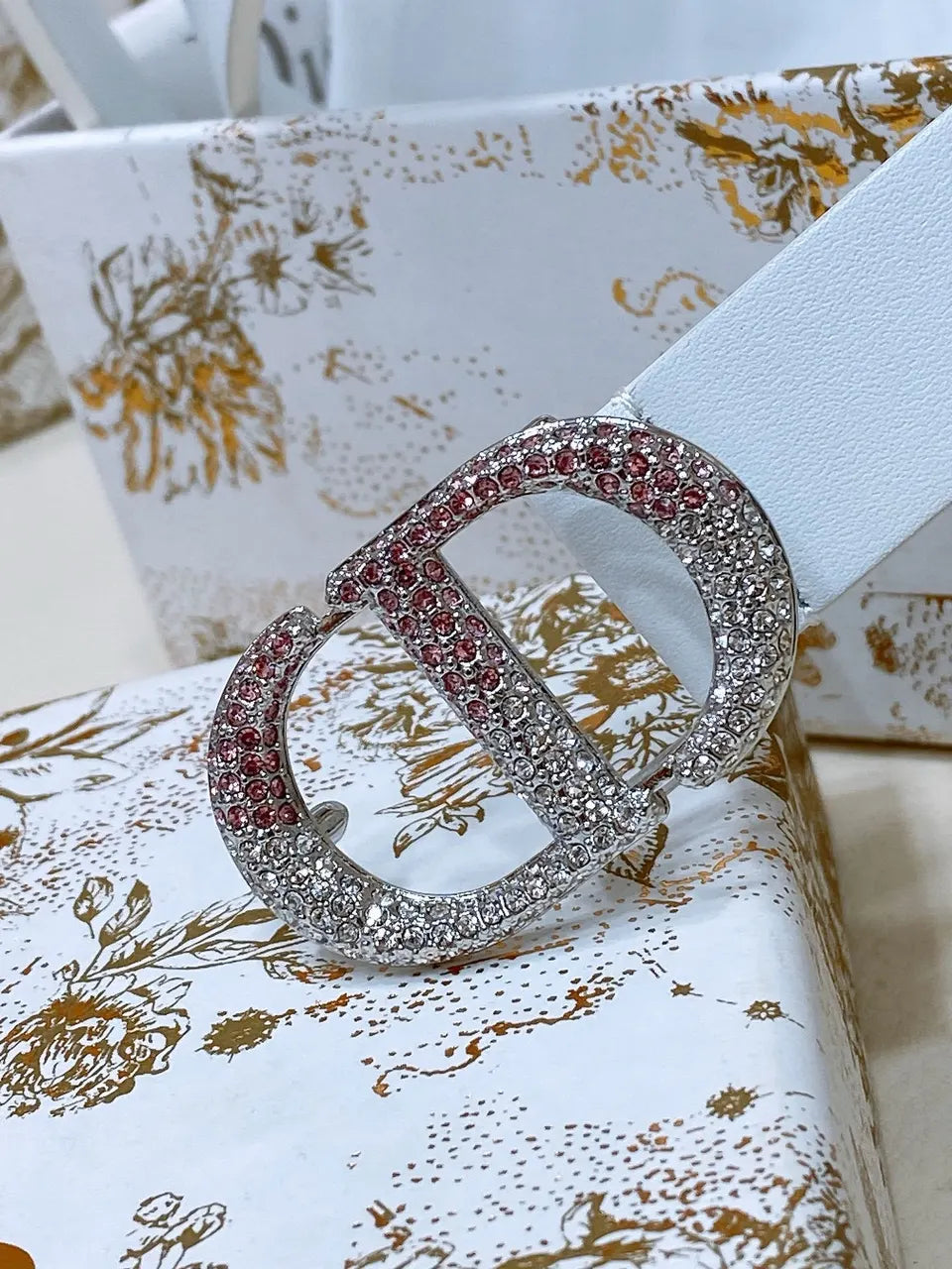 Dior White Leather Belt - Hình 4