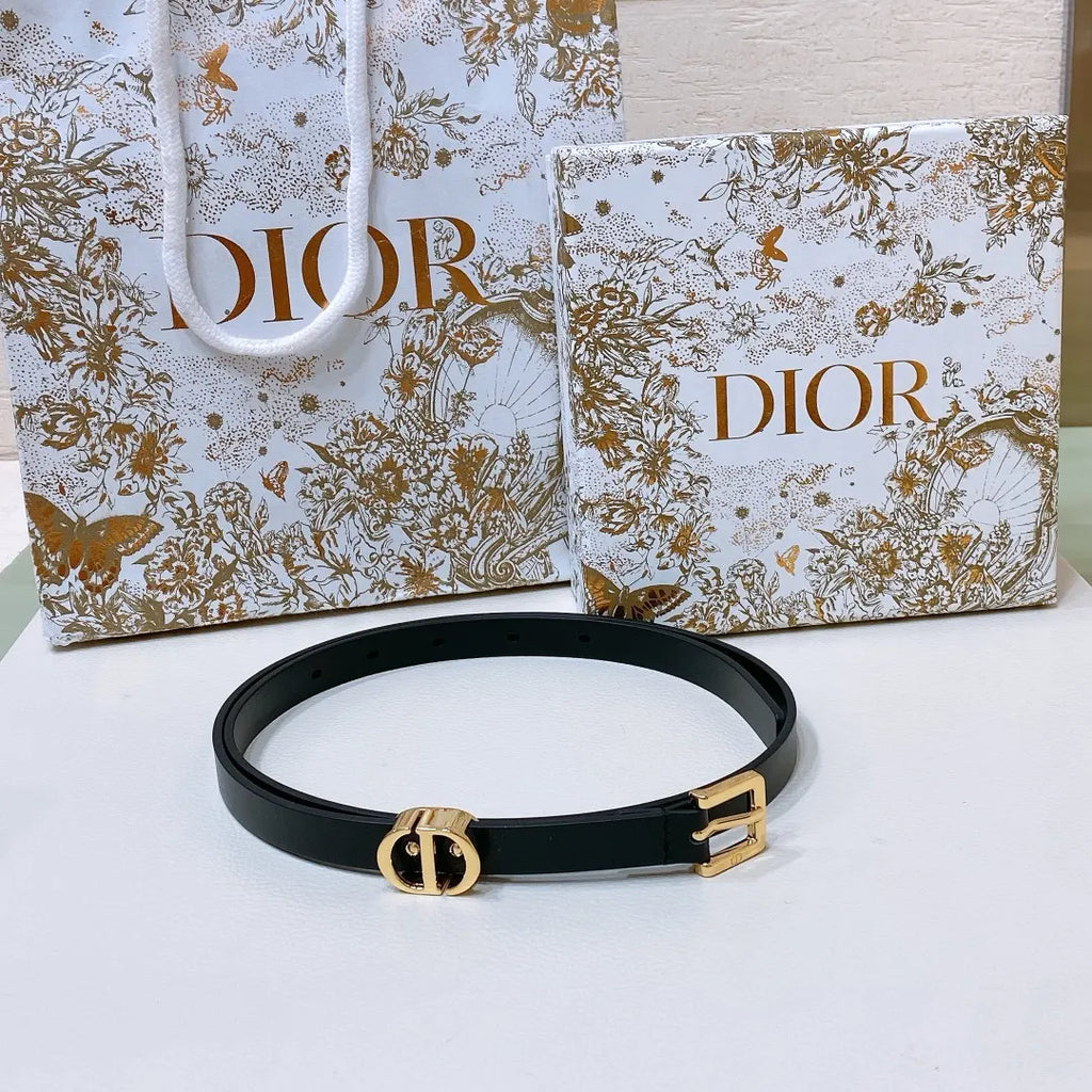 Dior Black Leather Belt