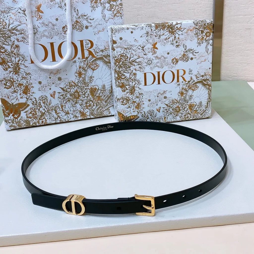 Dior Black Leather Belt - Hình 8