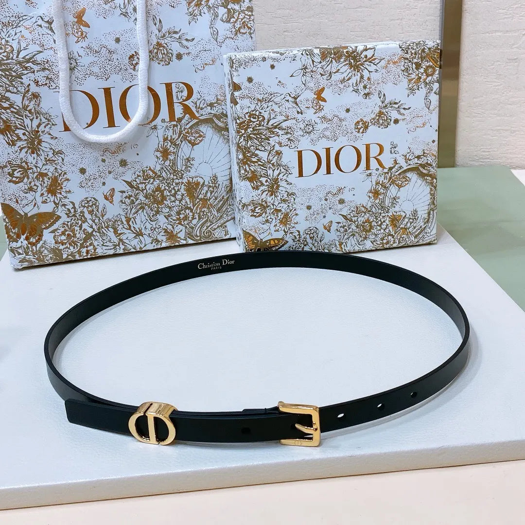 Dior Black Leather Belt - Hình 8