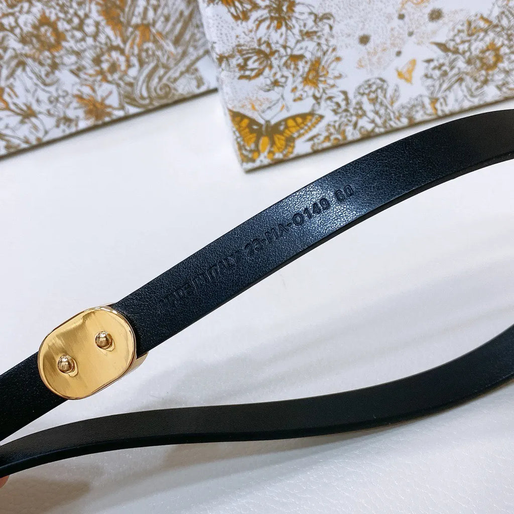 Dior Black Leather Belt - Hình 4