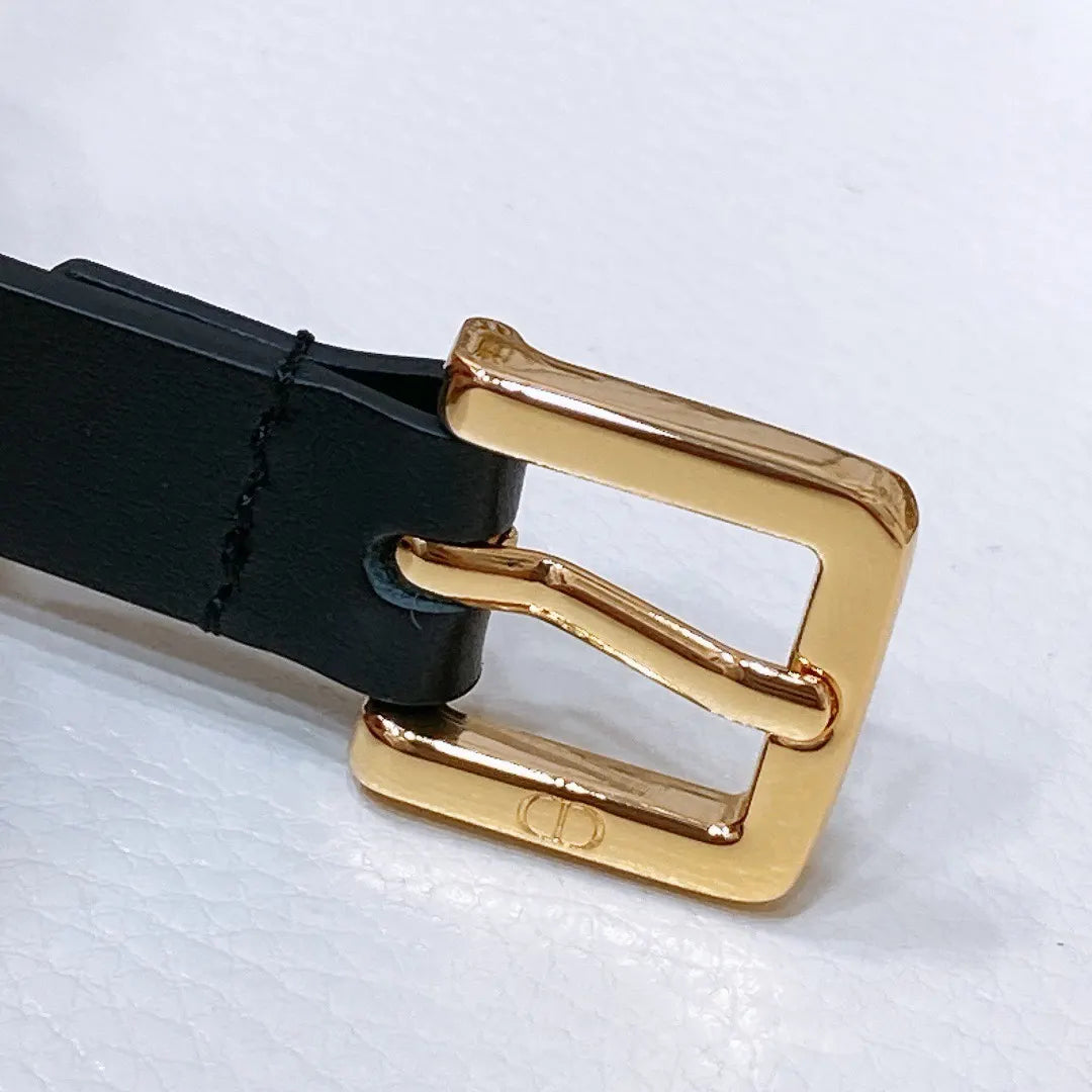 Dior Black Leather Belt - Hình 6