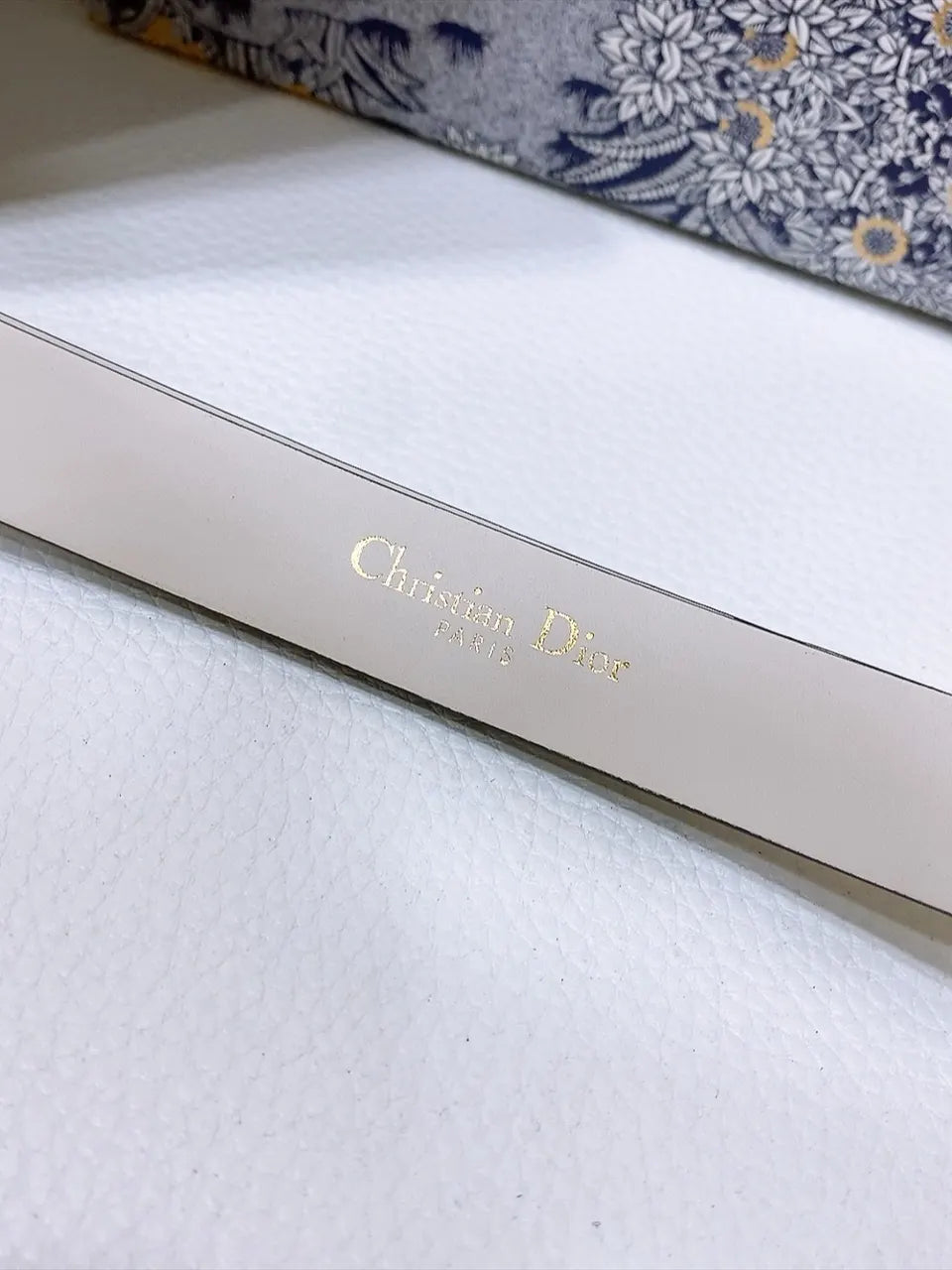 Dior Ivory Leather Belt - Hình 3