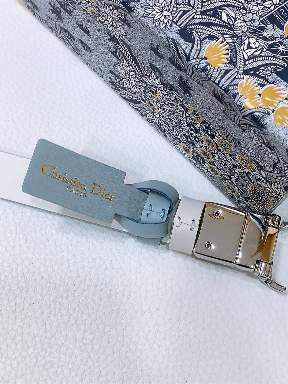 Dior Blue Leather Belt - Hình 4