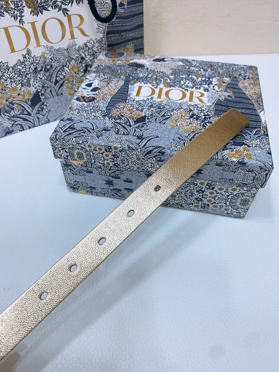 Dior Metallic Gold Belt - Hình 2