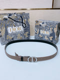 Dior Taupe Leather Belt