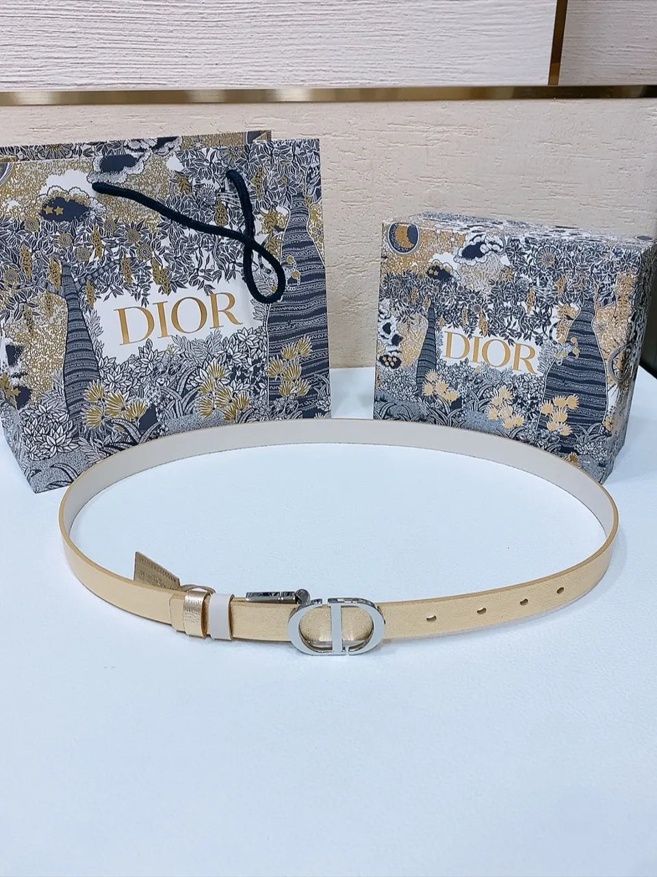 Dior Metallic Gold Belt - Hình 5