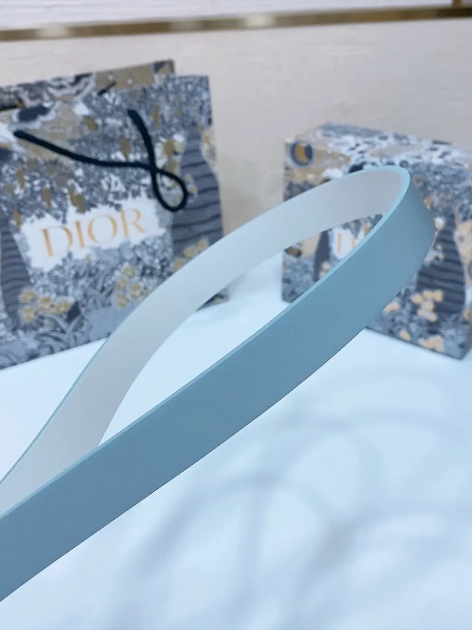 Dior Blue Leather Belt - Hình 2