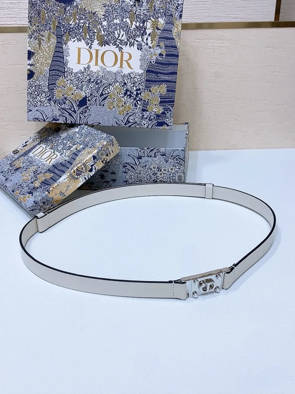 Dior Ivory Leather Belt