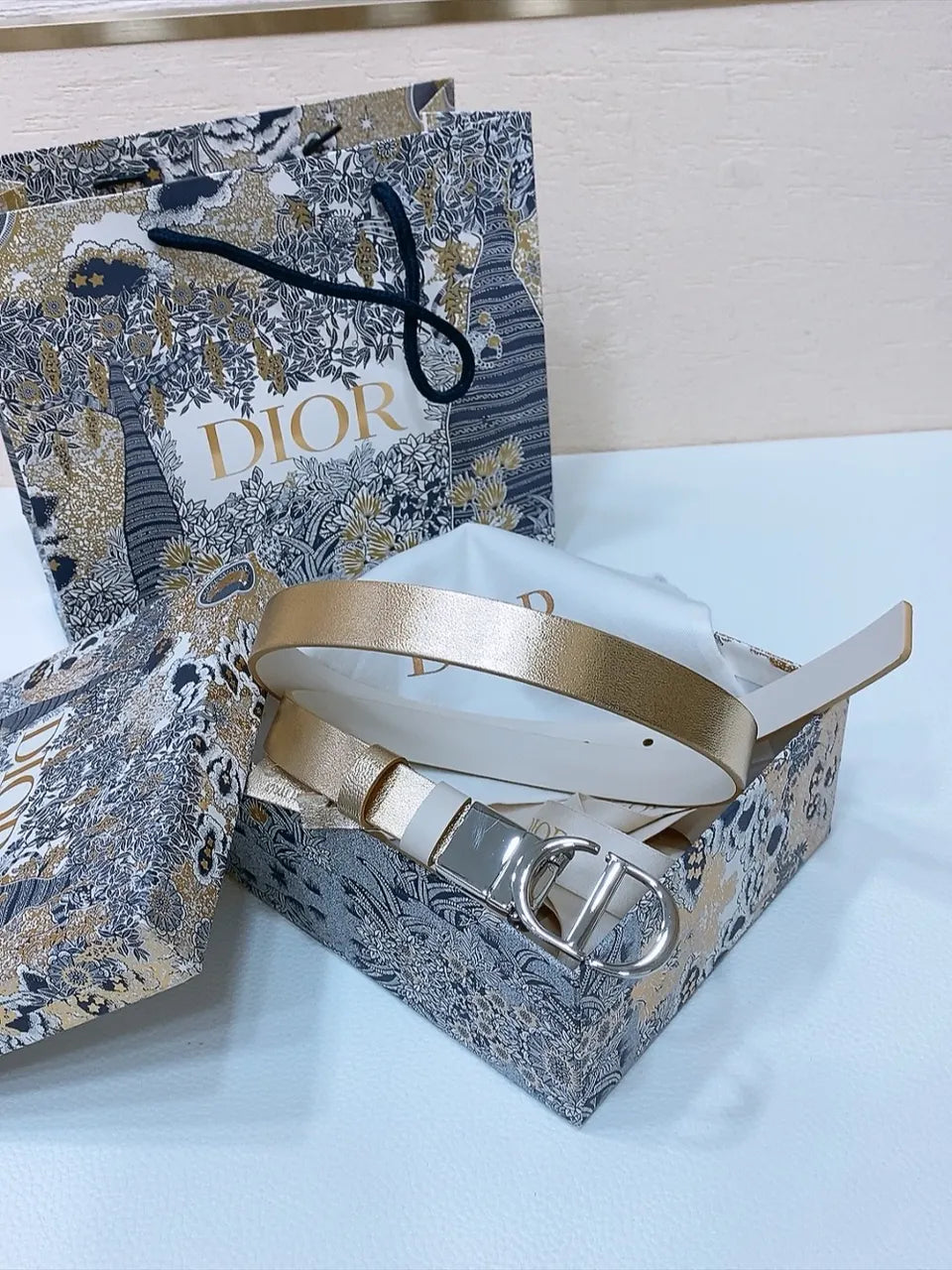 Dior Metallic Gold Belt