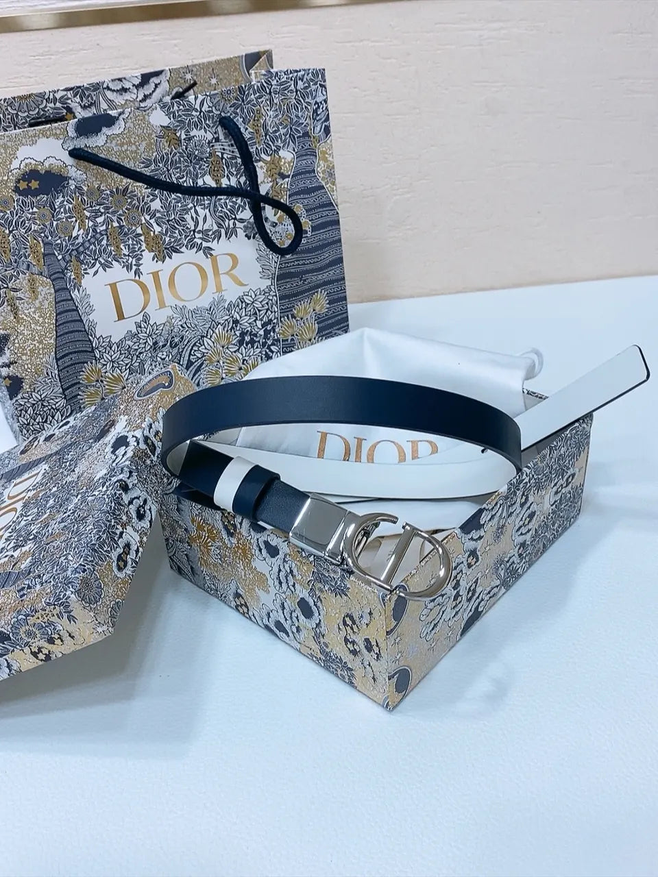Dior Black Leather Belt - Hình 5