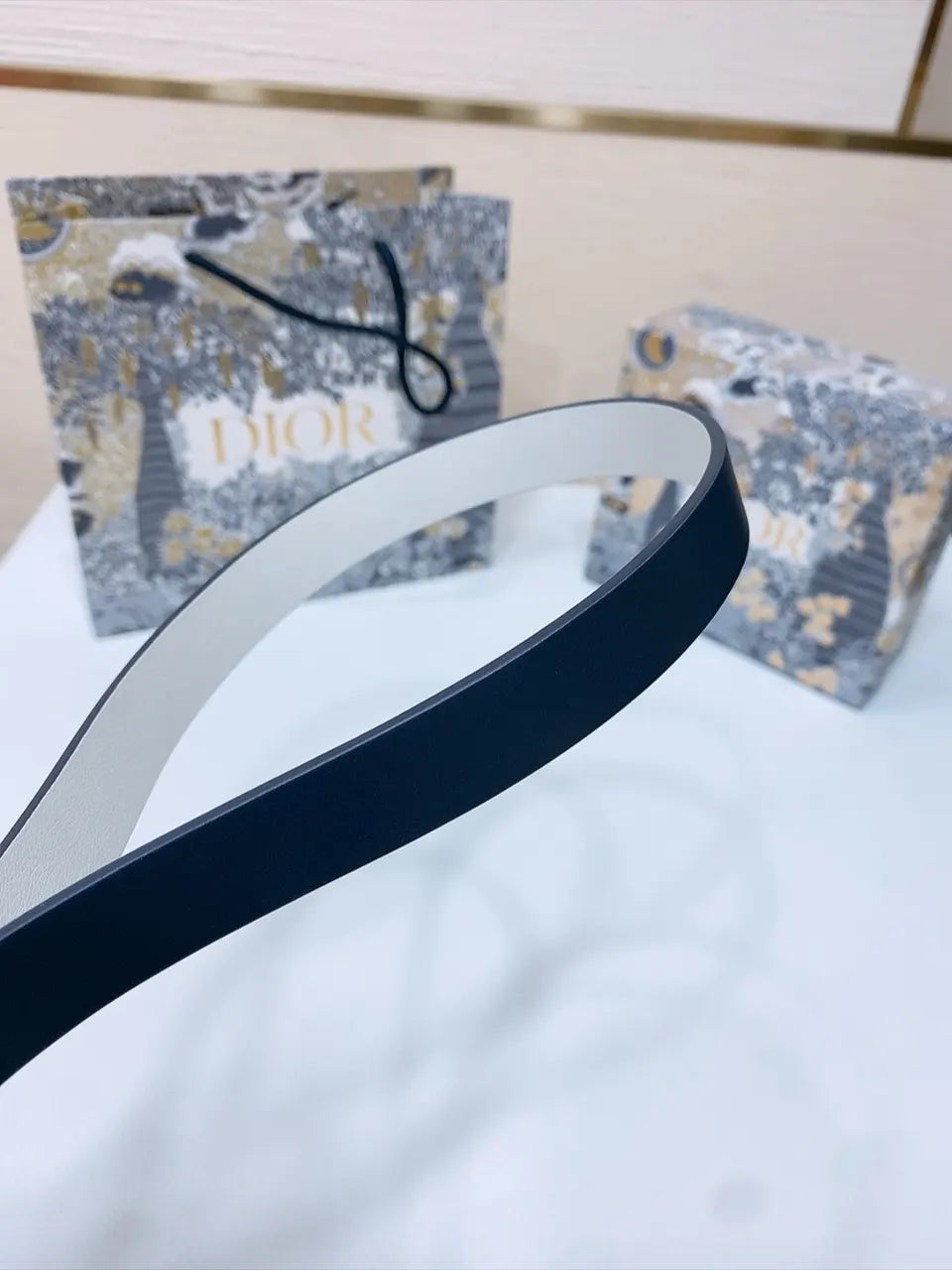 Dior Black Leather Belt - Hình 4