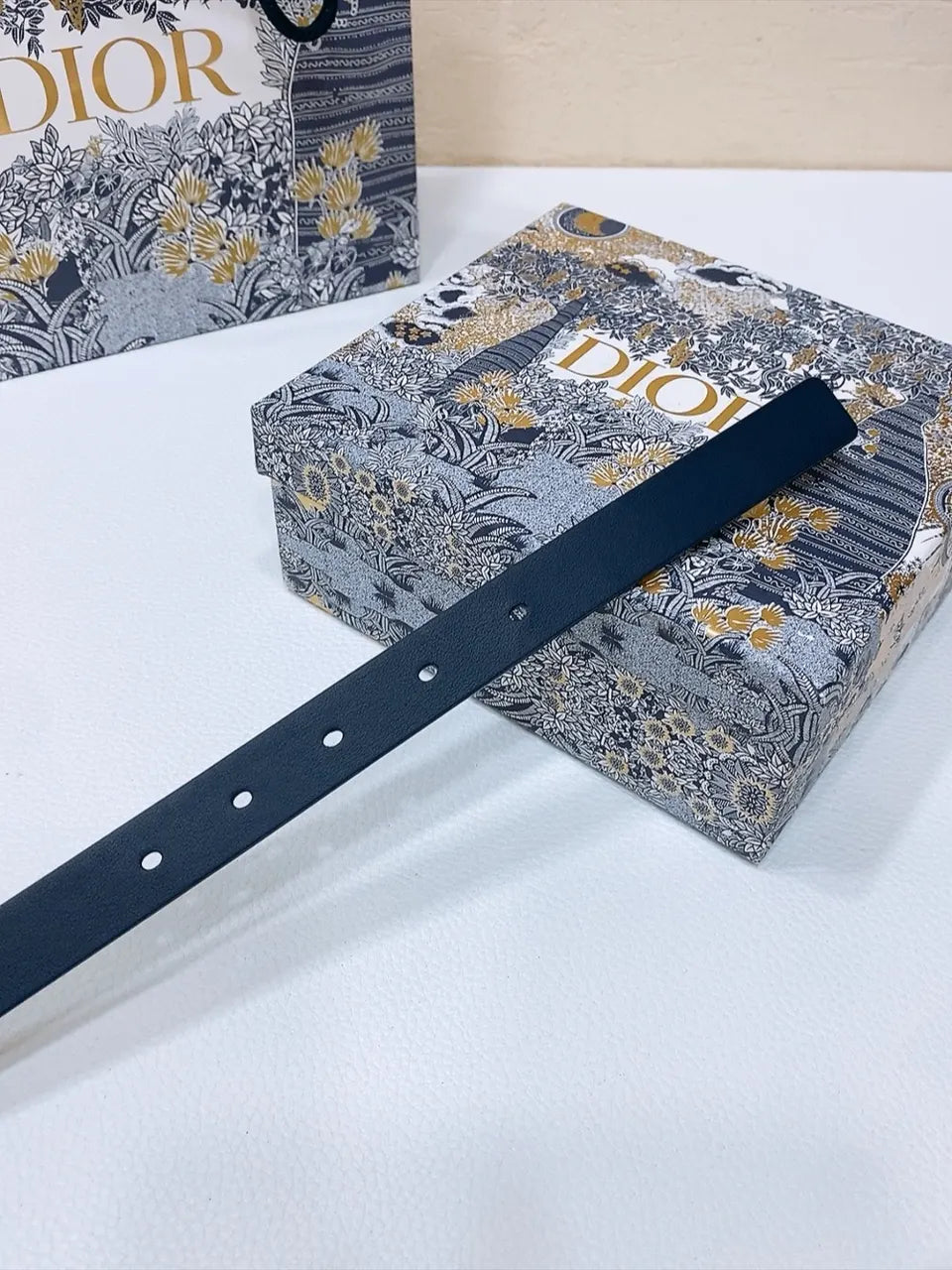 Dior Black Leather Belt - Hình 3