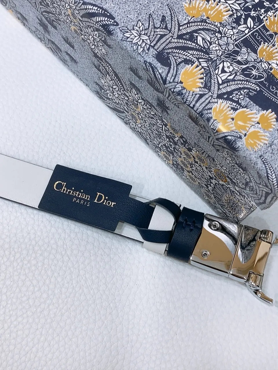 Dior Black Leather Belt - Hình 2
