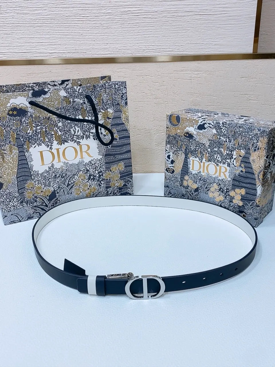 Dior Black Leather Belt