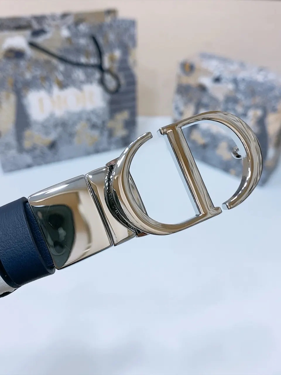 Dior Black Leather Belt - Hình 6