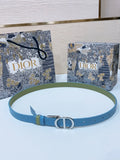 Dior Blue Leather Belt