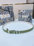 Dior Olive Green Leather Belt