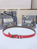 Dior Coral Leather Belt