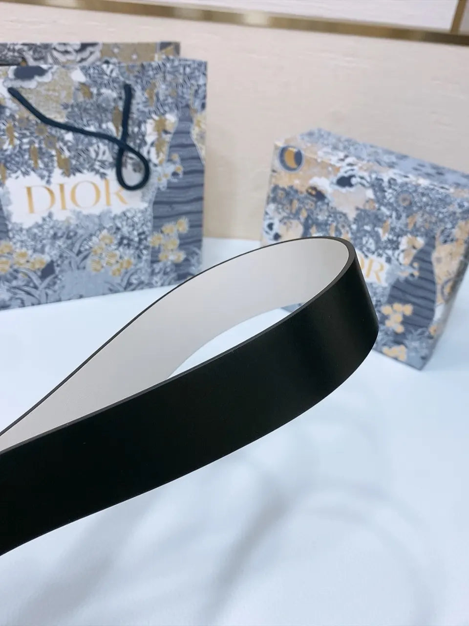 Dior Black Leather Belt - Hình 3