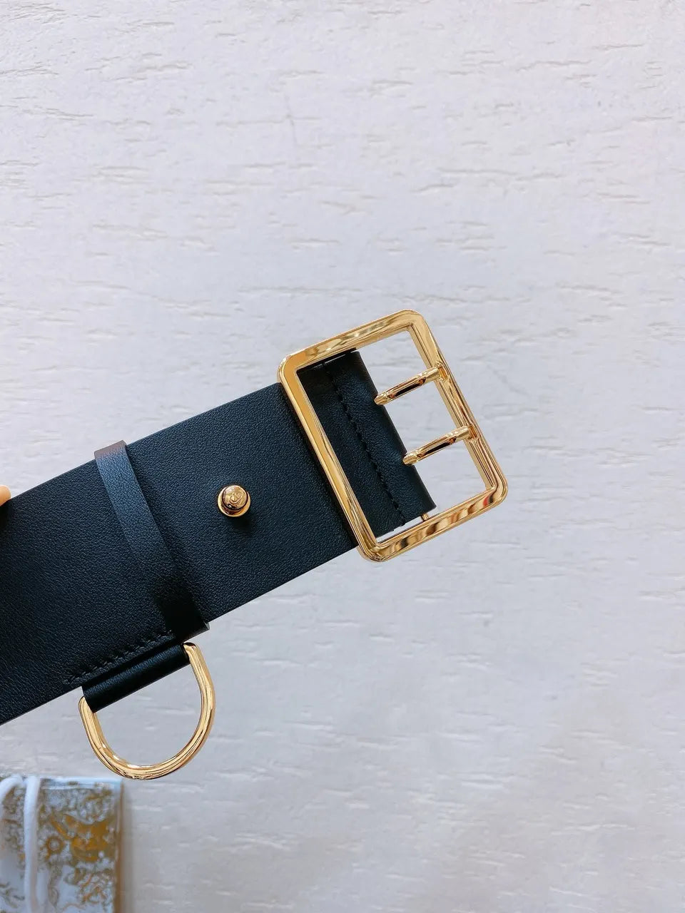 Dior Black Leather Belt - Hình 7