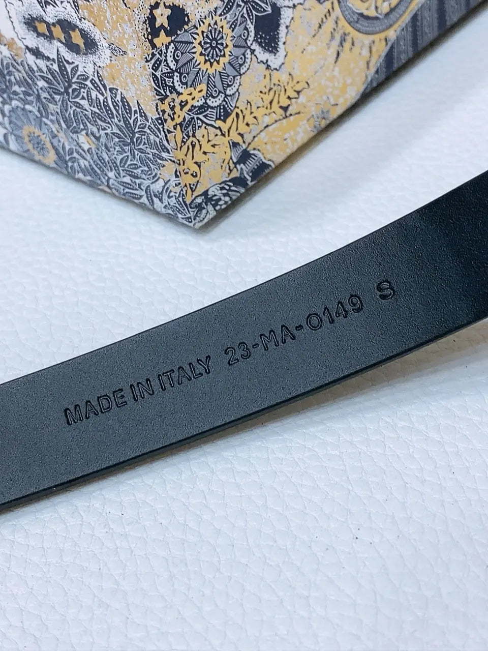 Dior Black Leather Belt - Hình 2
