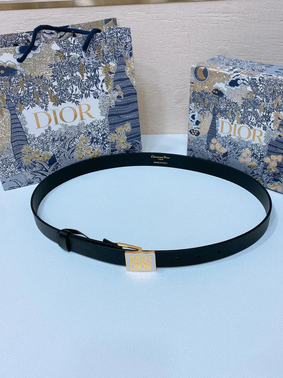 Dior Black Leather Belt