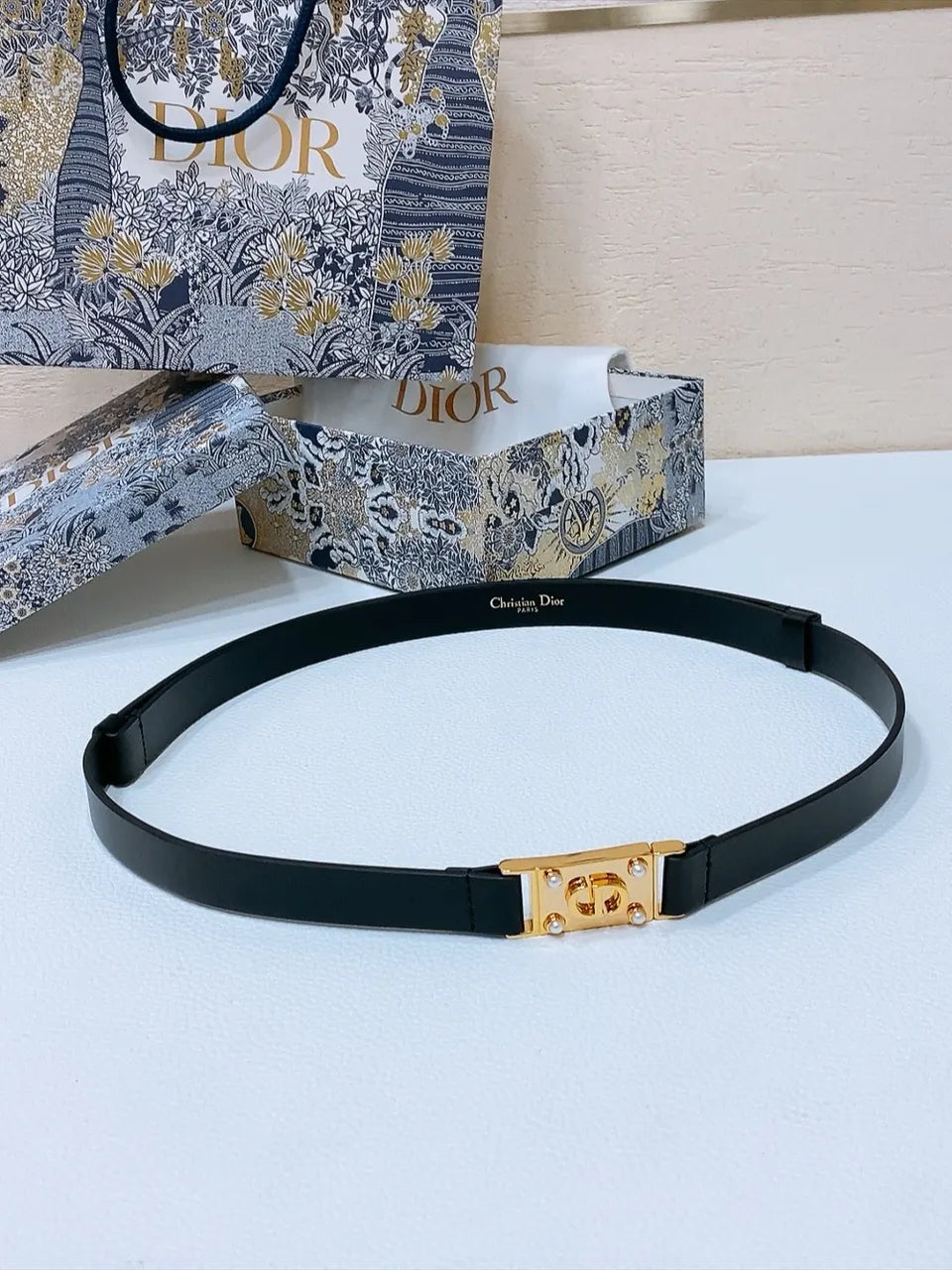 Dior Black Leather Belt