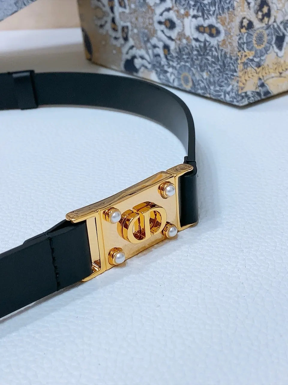 Dior Black Leather Belt - Hình 5