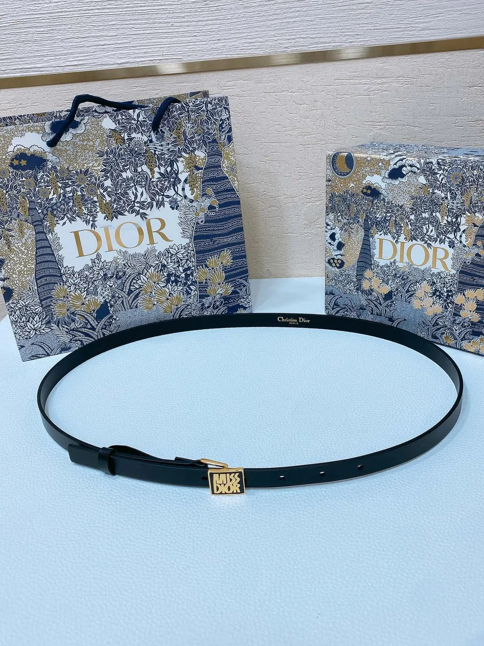 Dior Black Leather Belt - Hình 7