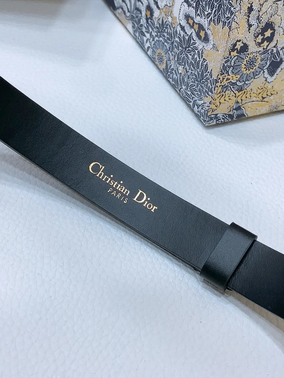 Dior Black Leather Belt - Hình 3