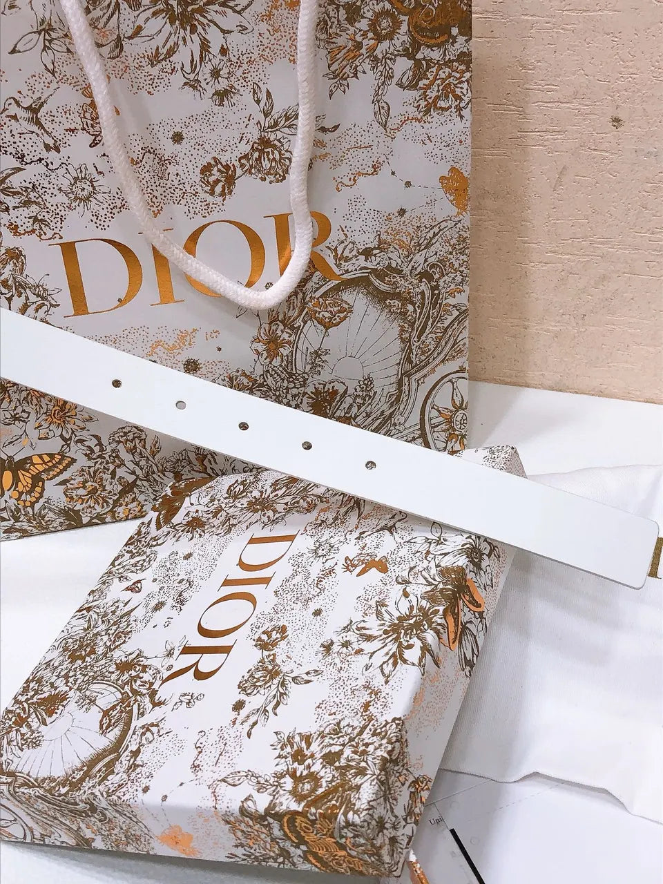 Dior White Leather Belt - Hình 7