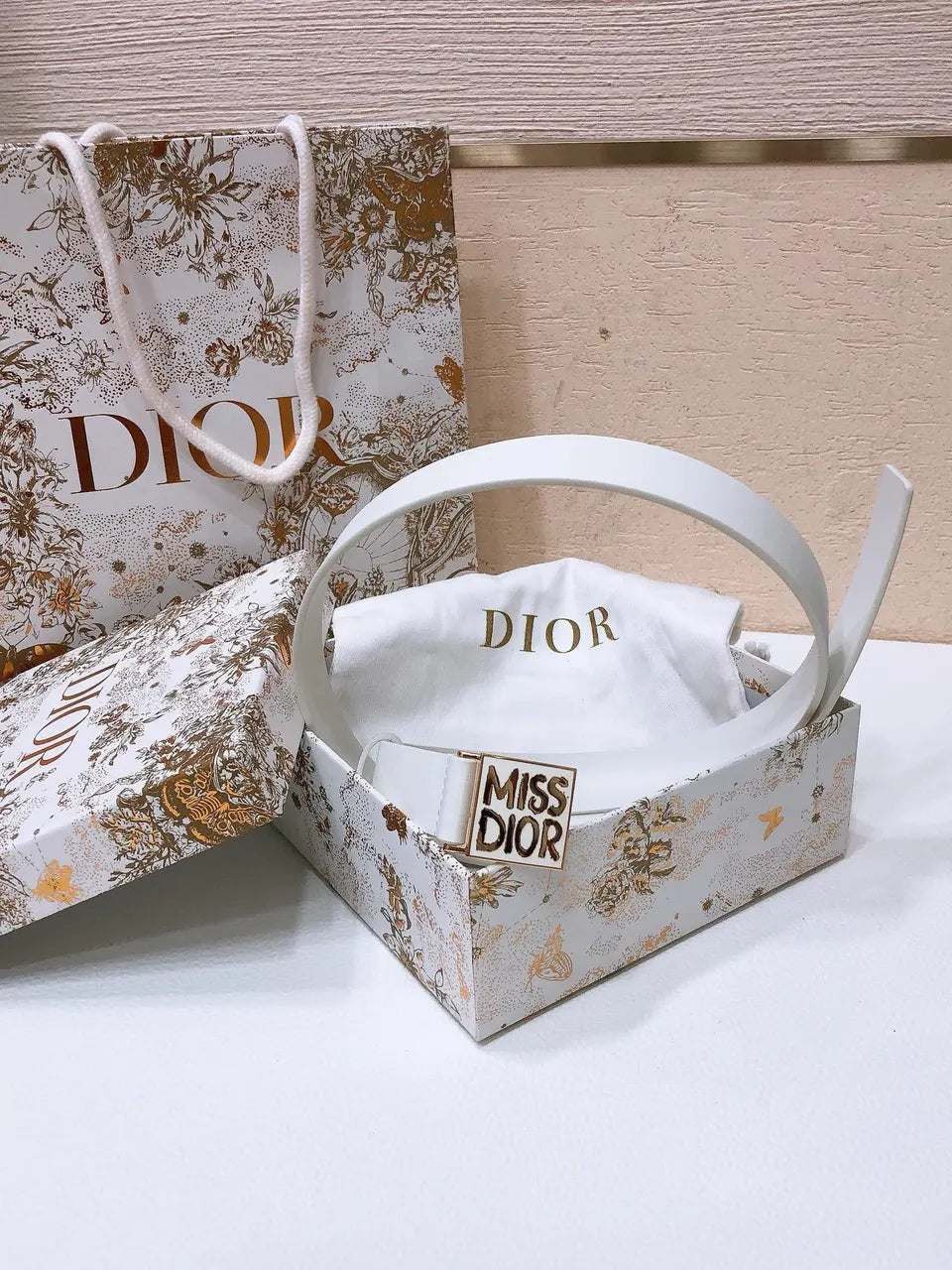 Dior White Leather Belt - Hình 8