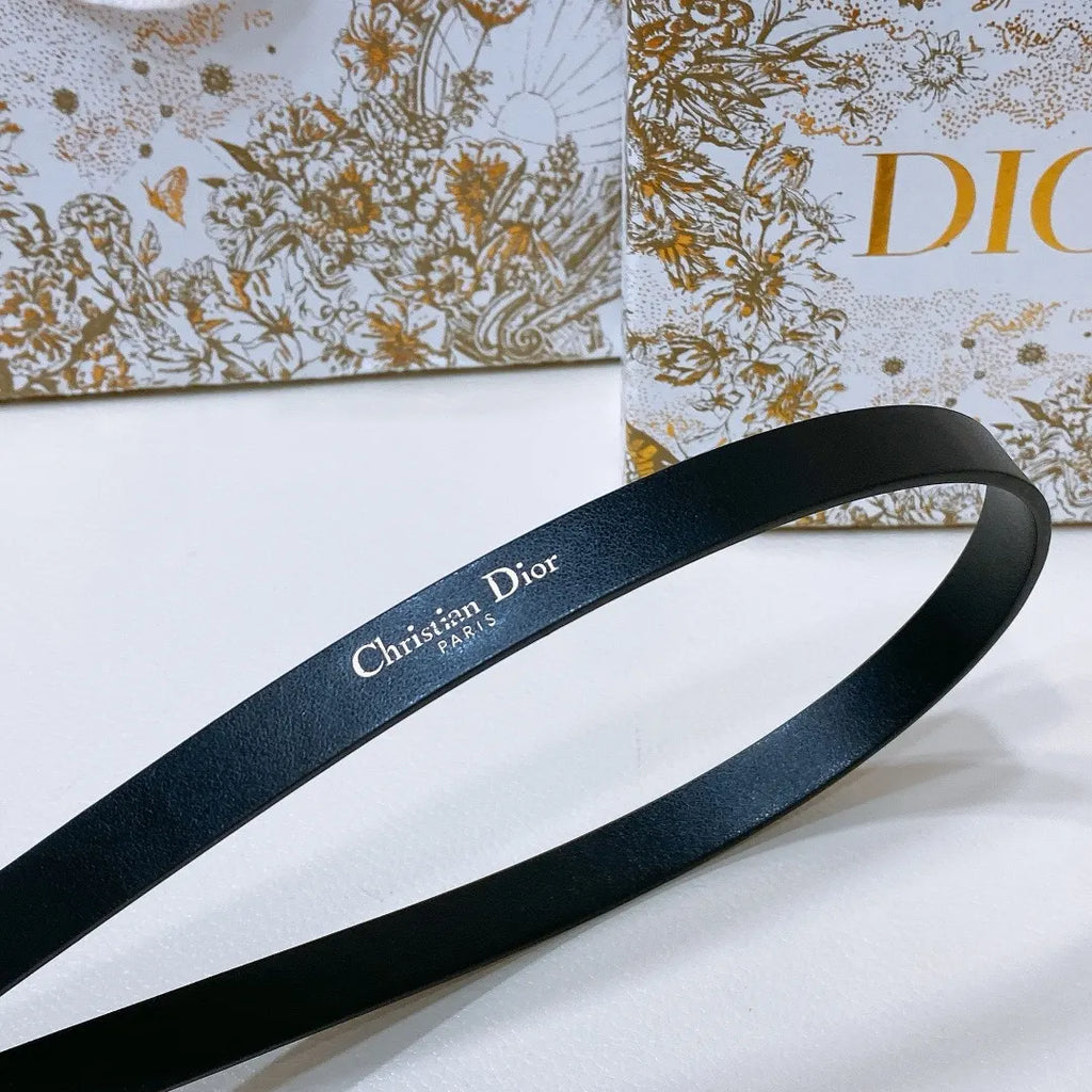 Dior Black Leather Belt - Hình 4