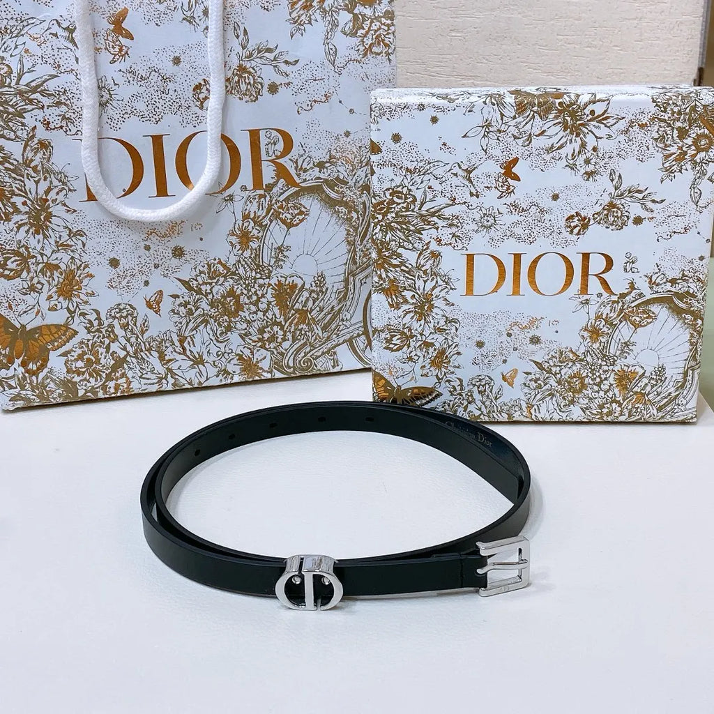 Dior Black Leather Belt - Hình 8