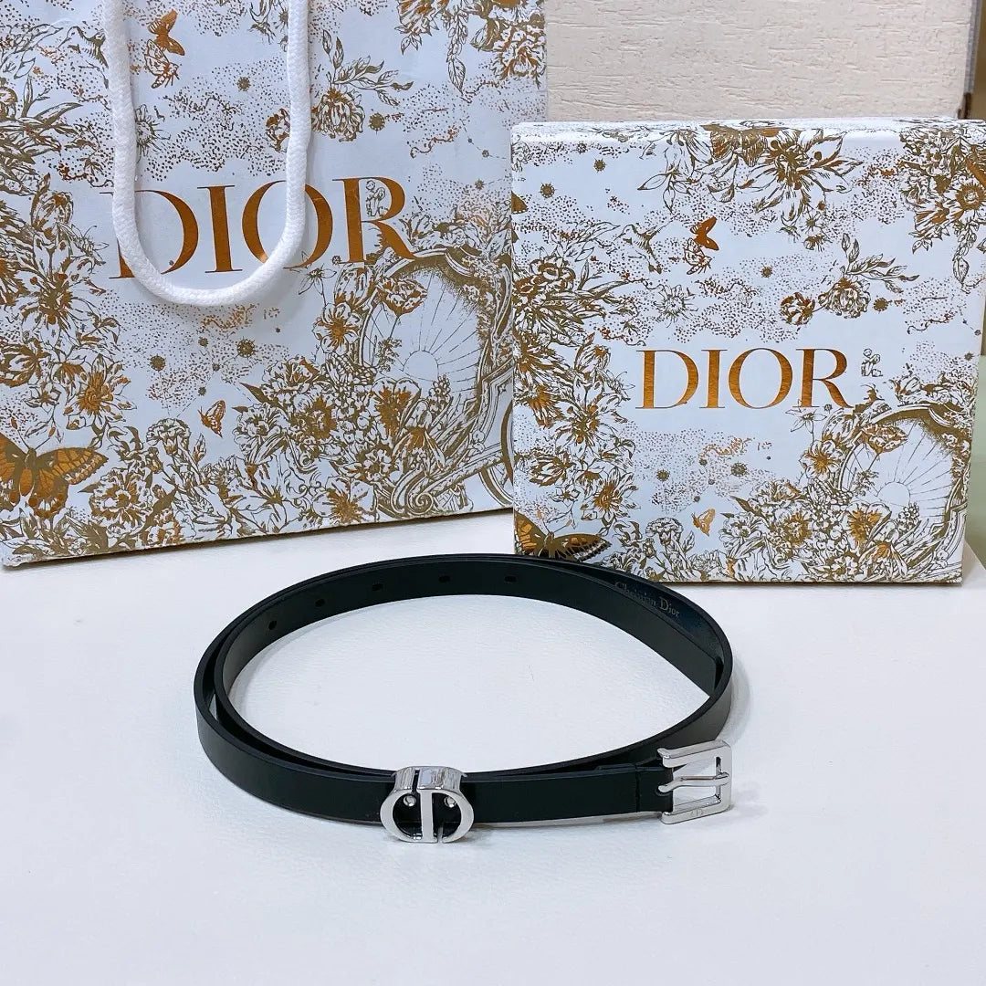 Dior Black Leather Belt - Hình 8