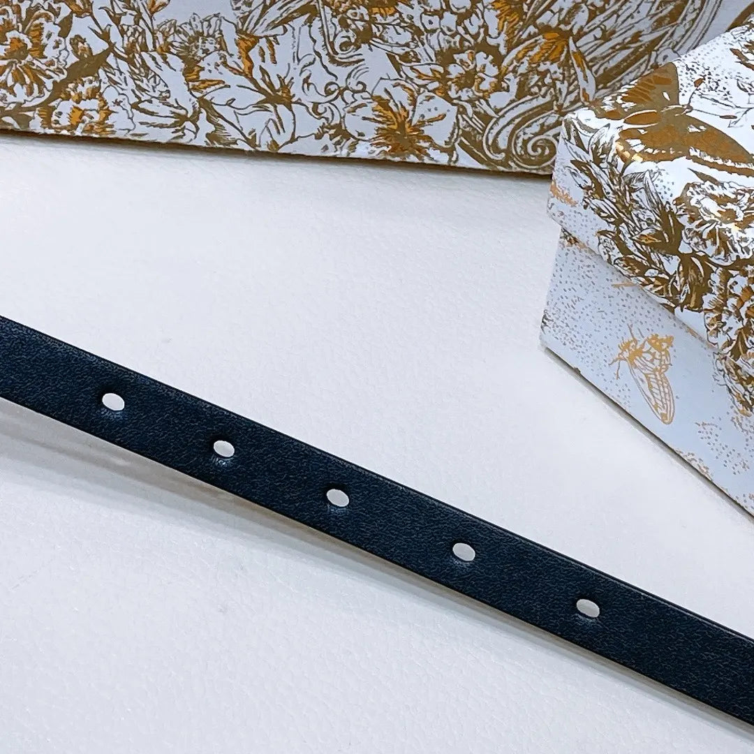 Dior Black Leather Belt - Hình 3
