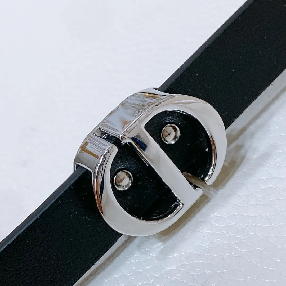 Dior Black Leather Belt - Hình 6