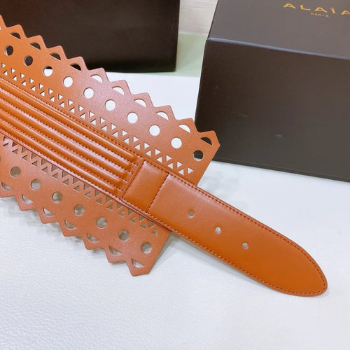 Alaïa Tan Leather Corset Belt - Hình 2