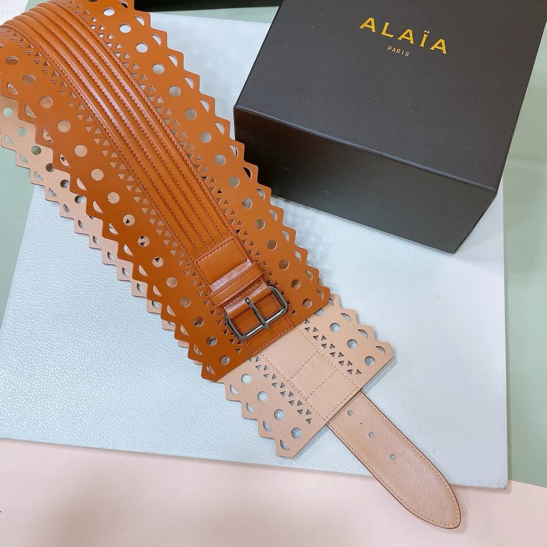 Alaïa Tan Leather Corset Belt