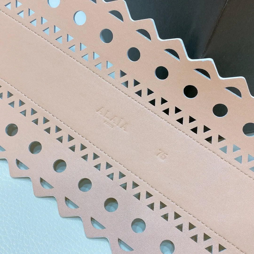Alaïa Tan Leather Corset Belt - Hình 3