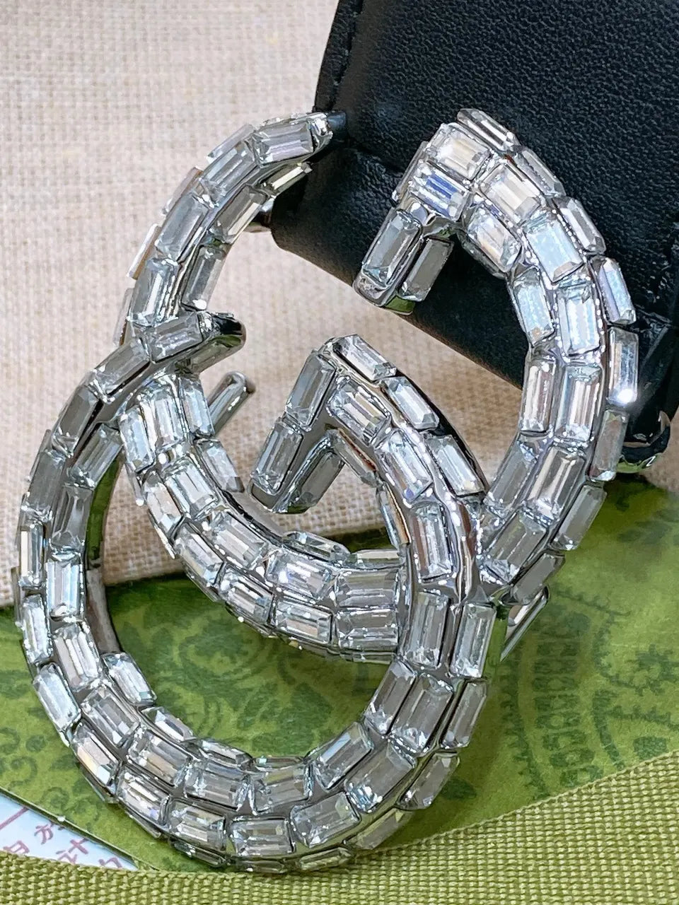 Gucci Crystal GG Black Belt - Hình 3