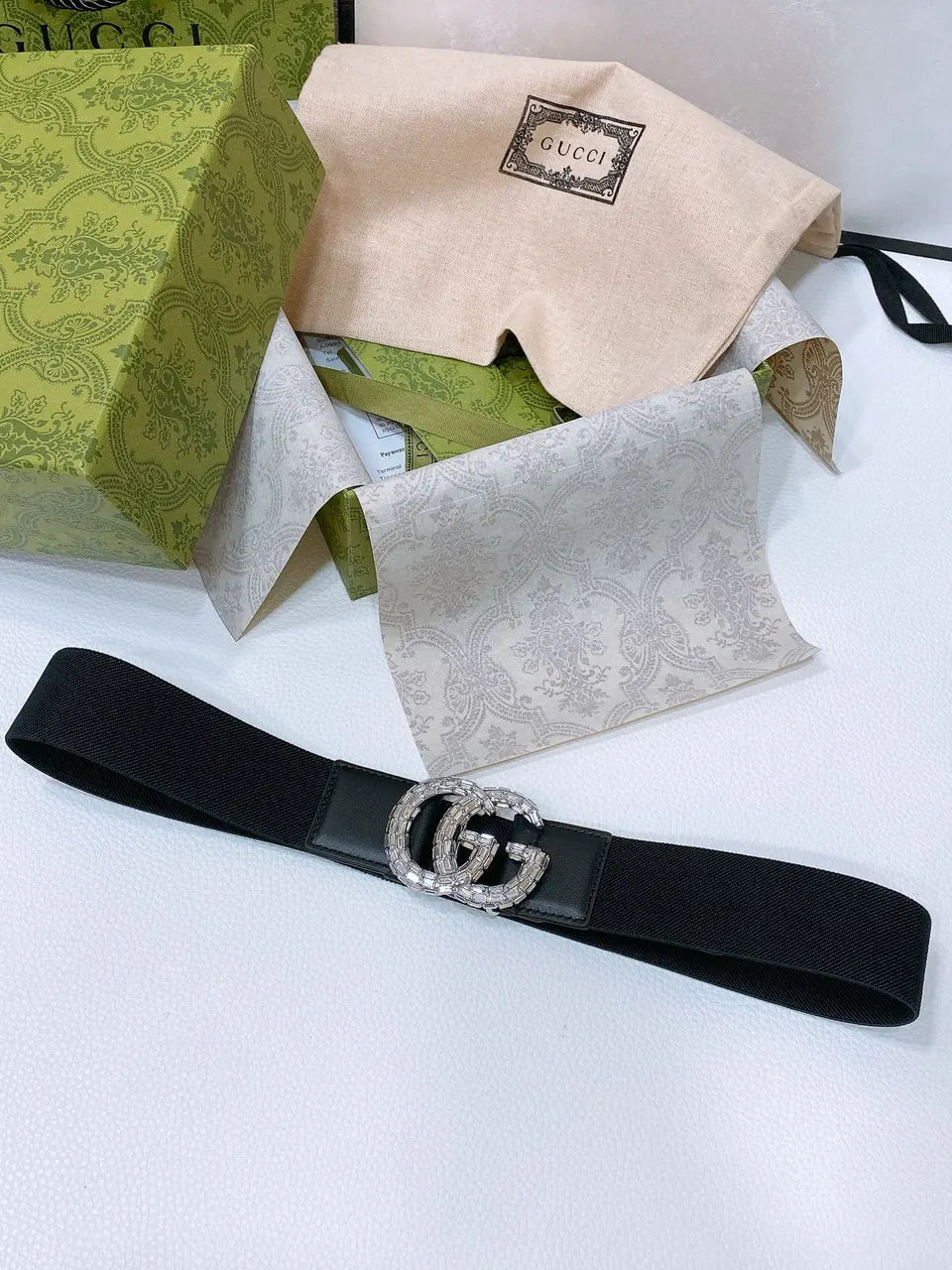 Gucci Crystal GG Black Belt - Hình 6