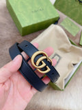 Gucci Black Leather Belt gg