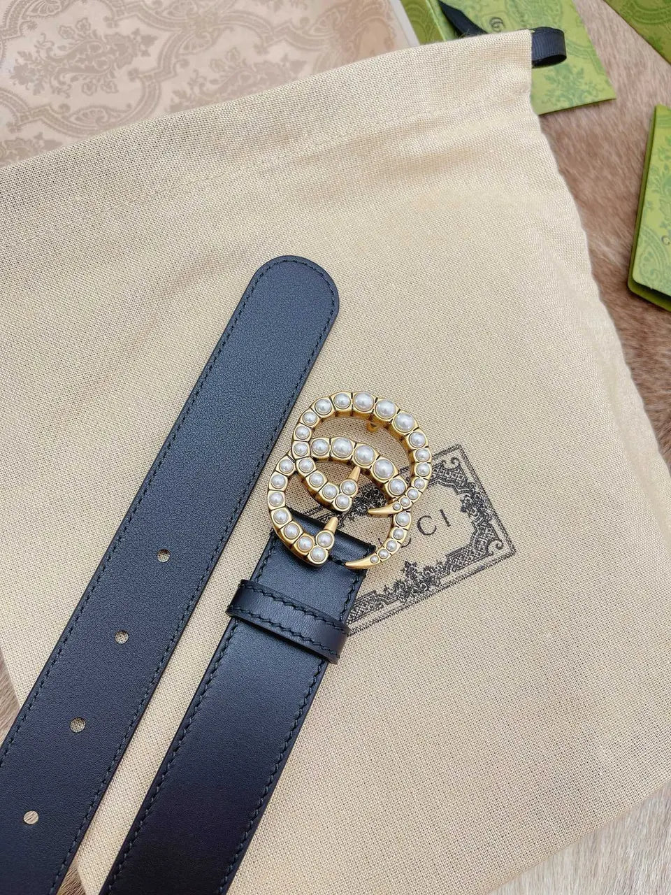 Gucci Pearl GG Belt - Hình 4