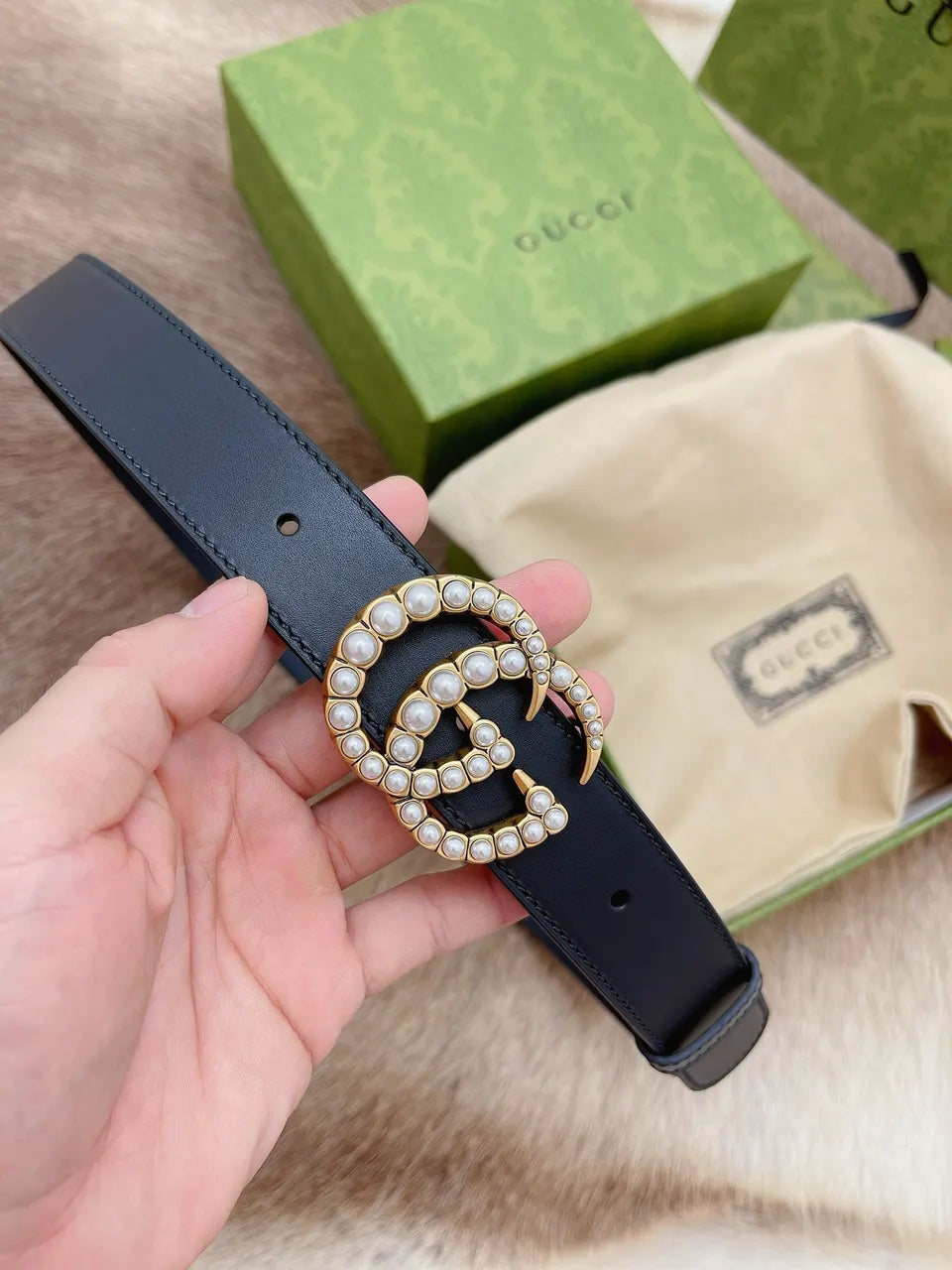 Gucci Pearl GG Belt - Hình 8