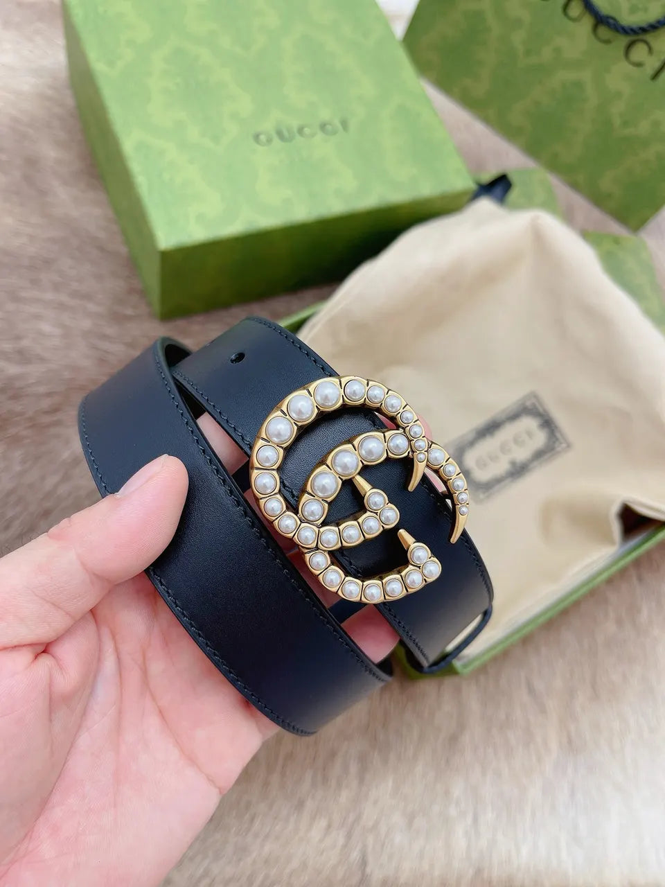 Gucci Pearl GG Belt - Hình 2