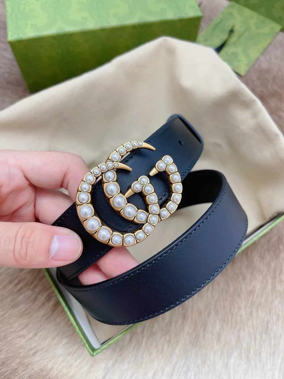 Gucci Pearl GG Belt - Hình 5