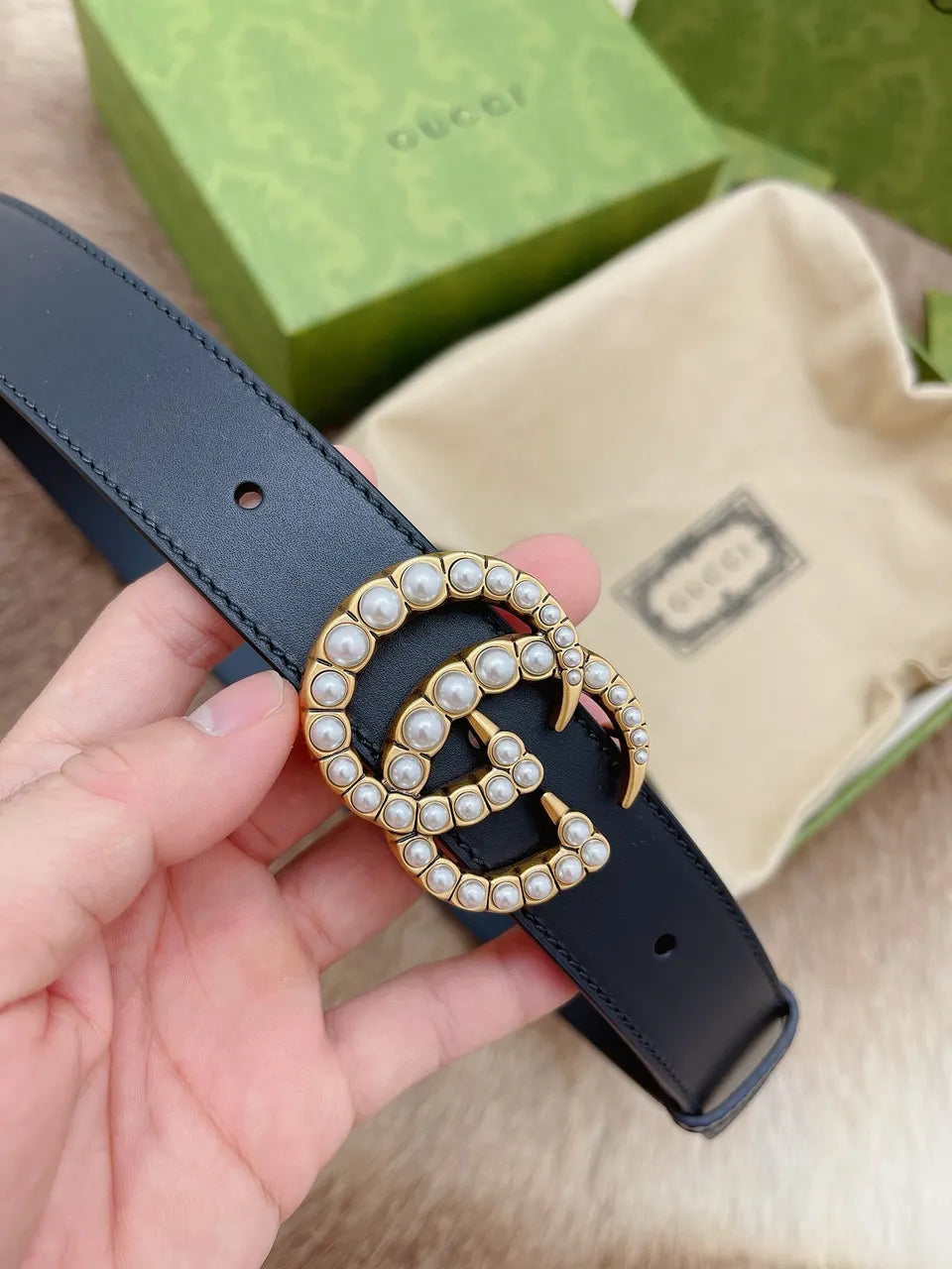 Gucci Pearl GG Belt - Hình 7