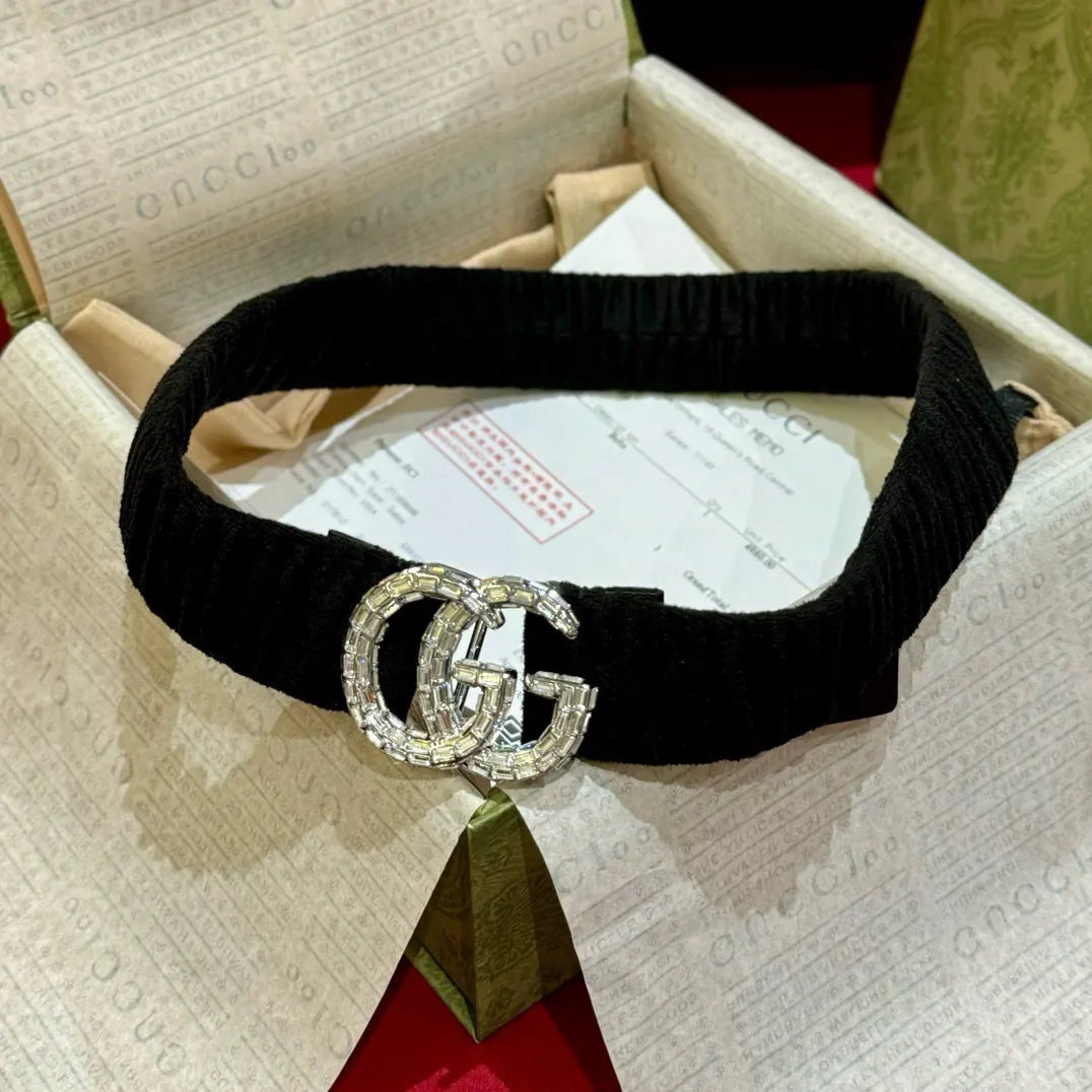 Gucci Black Knit Belt - Hình 8